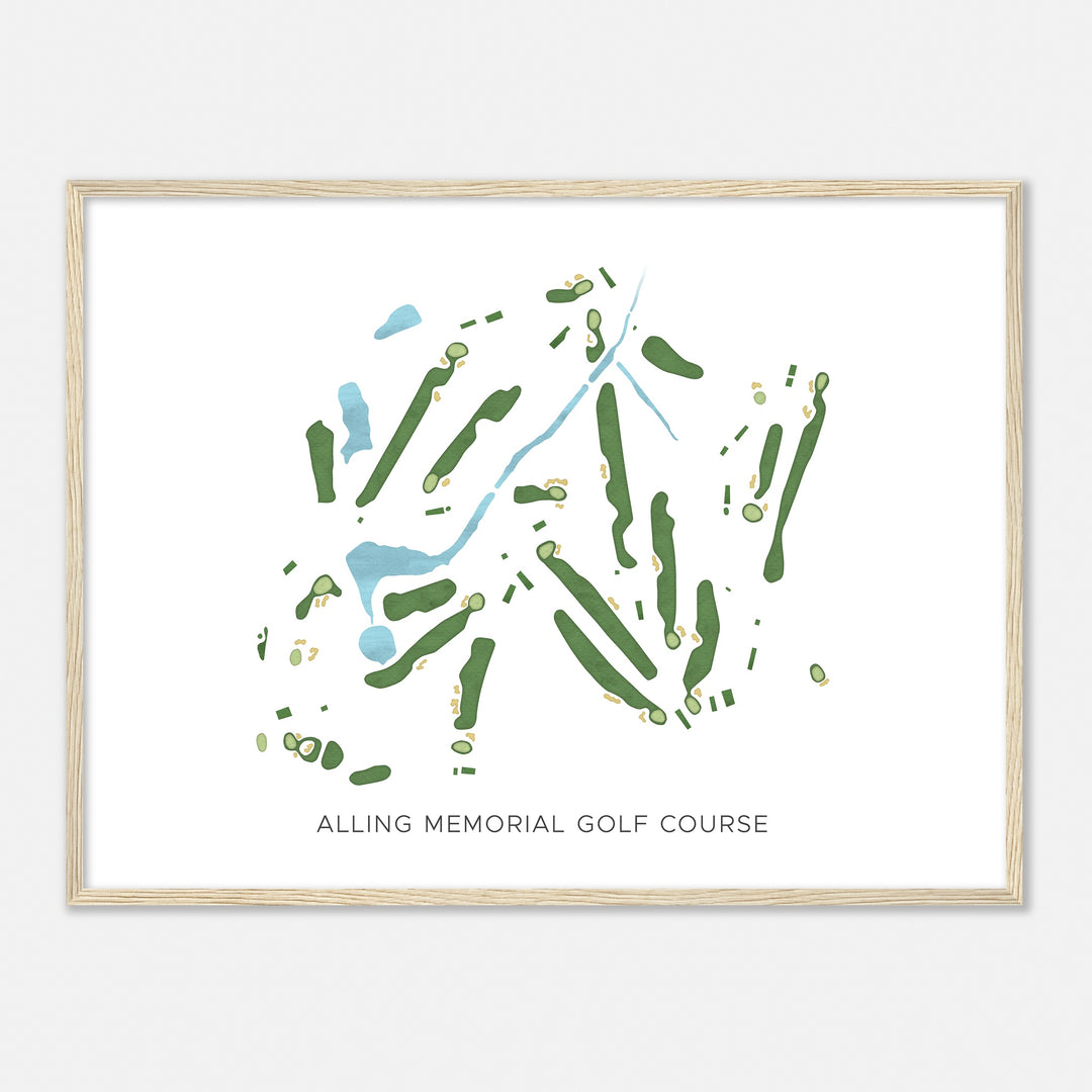 Print of Alling Memorial Golf Course Modern Map