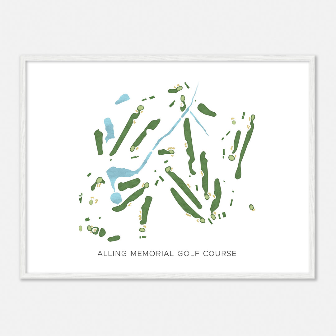 Print of Alling Memorial Golf Course Modern Map