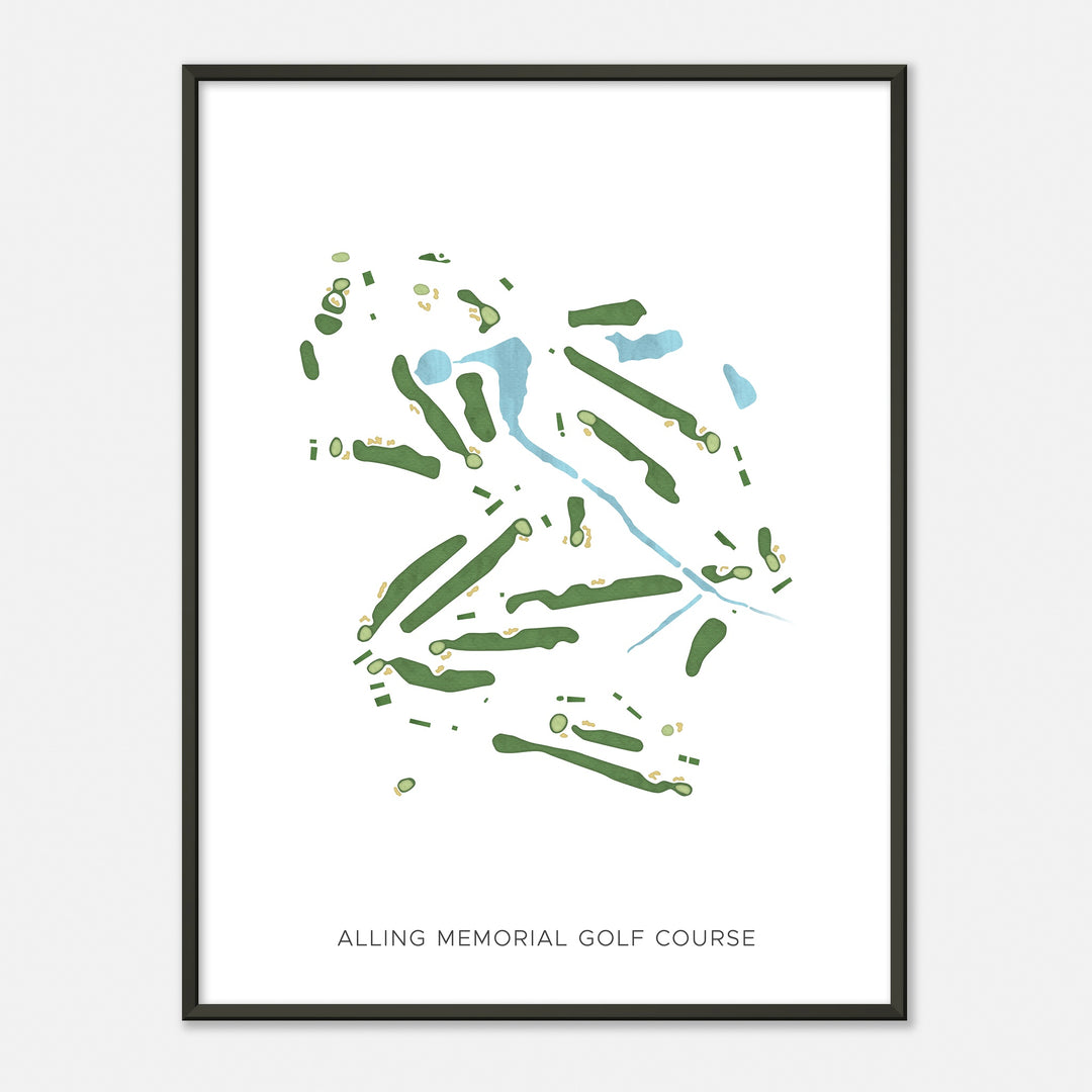 Print of Alling Memorial Golf Course Modern Map