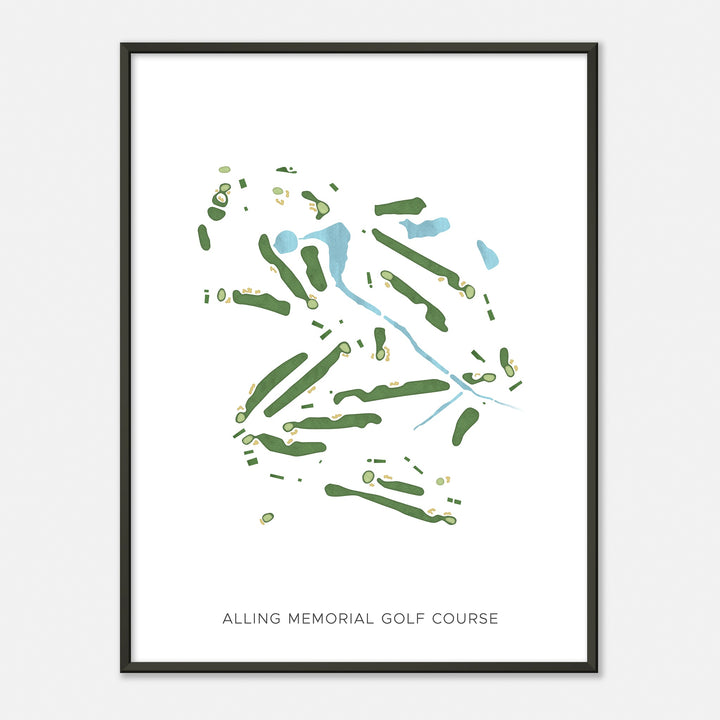 Print of Alling Memorial Golf Course Modern Map