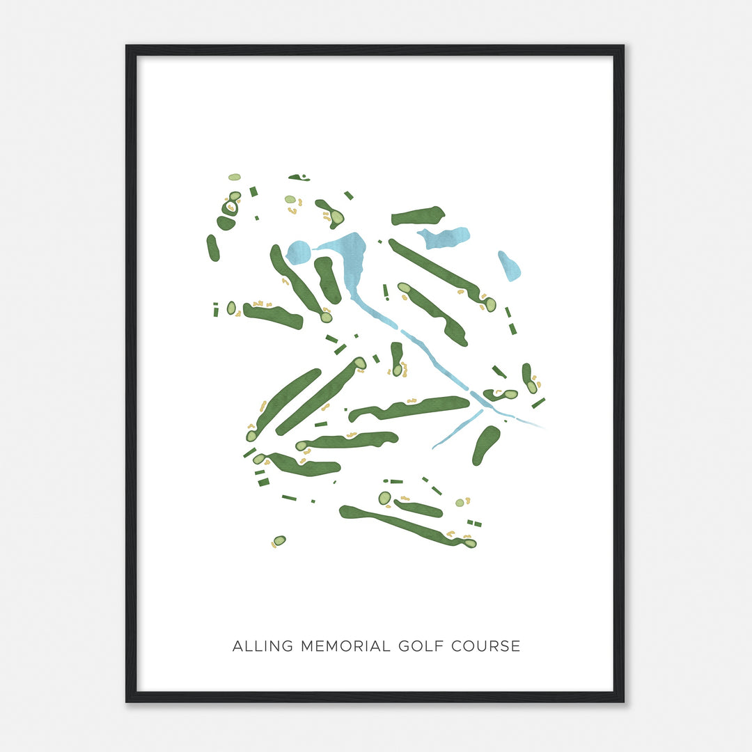 Print of Alling Memorial Golf Course Modern Map