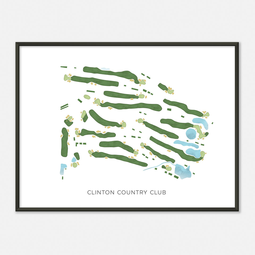 Print of Clinton Country Club Modern Map