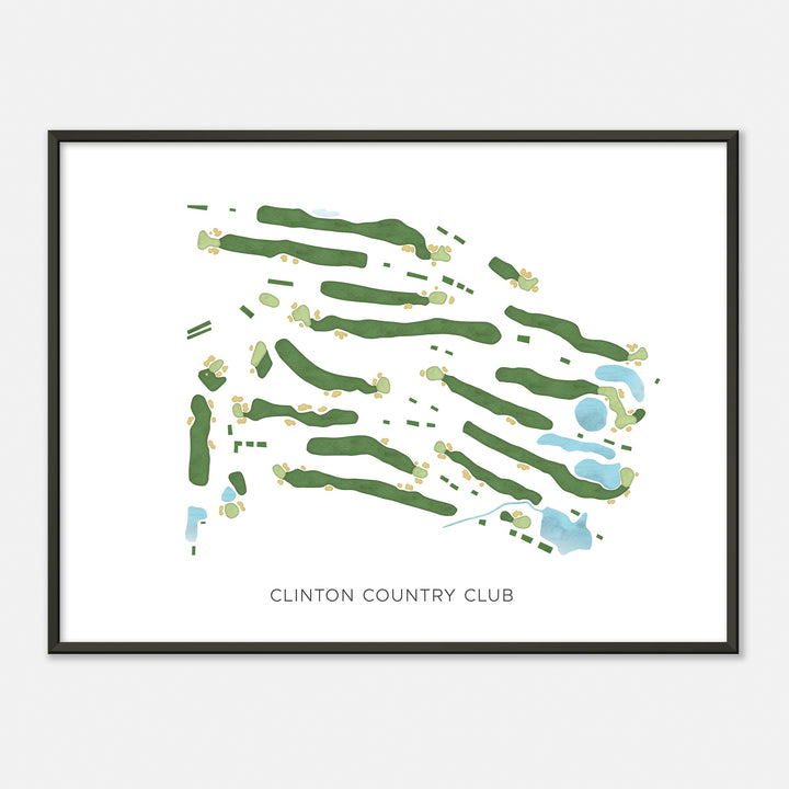 Print of Clinton Country Club Modern Map