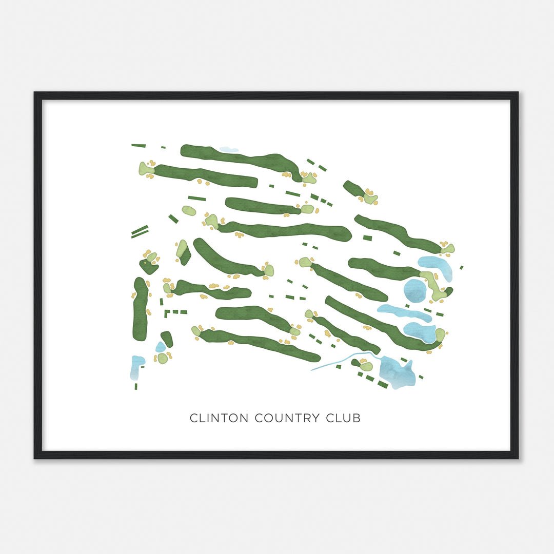 Print of Clinton Country Club Modern Map