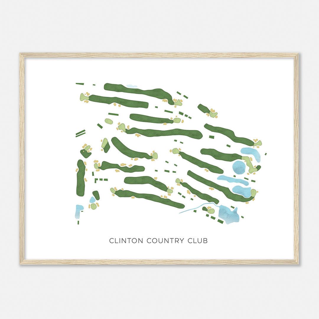 Print of Clinton Country Club Modern Map