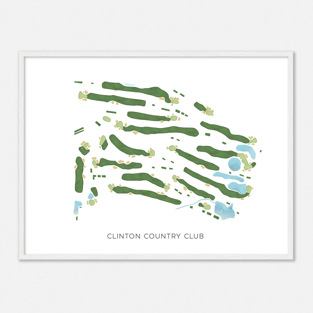 Print of Clinton Country Club Modern Map