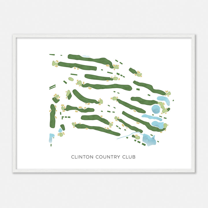 Print of Clinton Country Club Modern Map