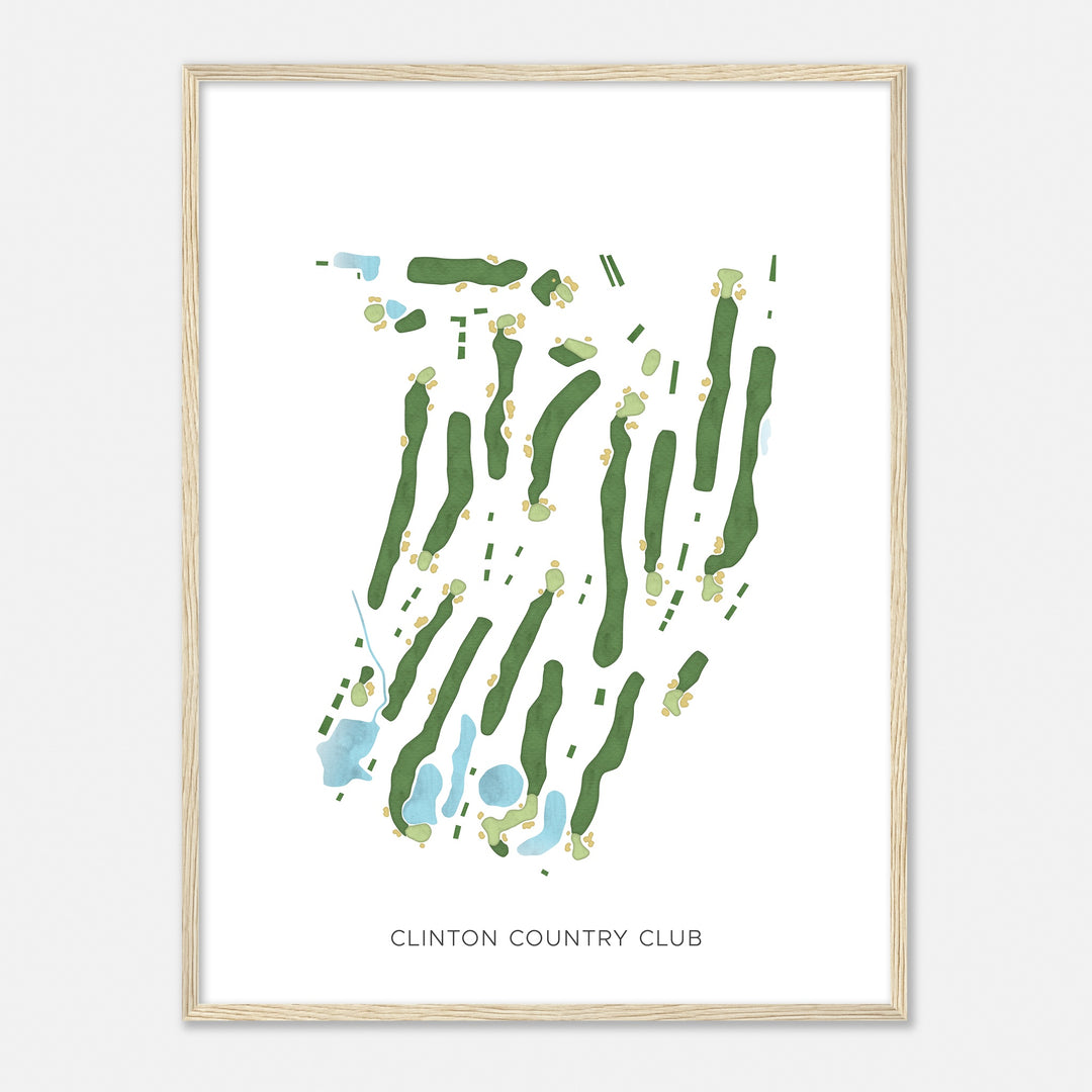 Print of Clinton Country Club Modern Map