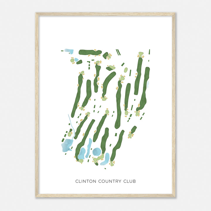 Print of Clinton Country Club Modern Map