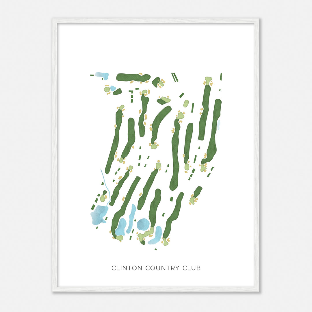 Print of Clinton Country Club Modern Map