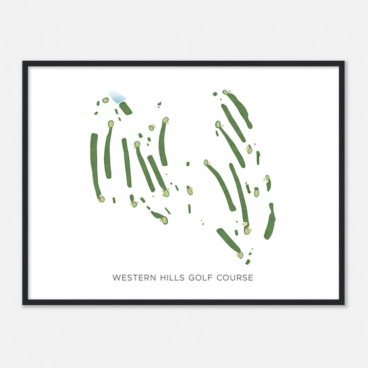 Print of Western Hills Golf Course Modern Map