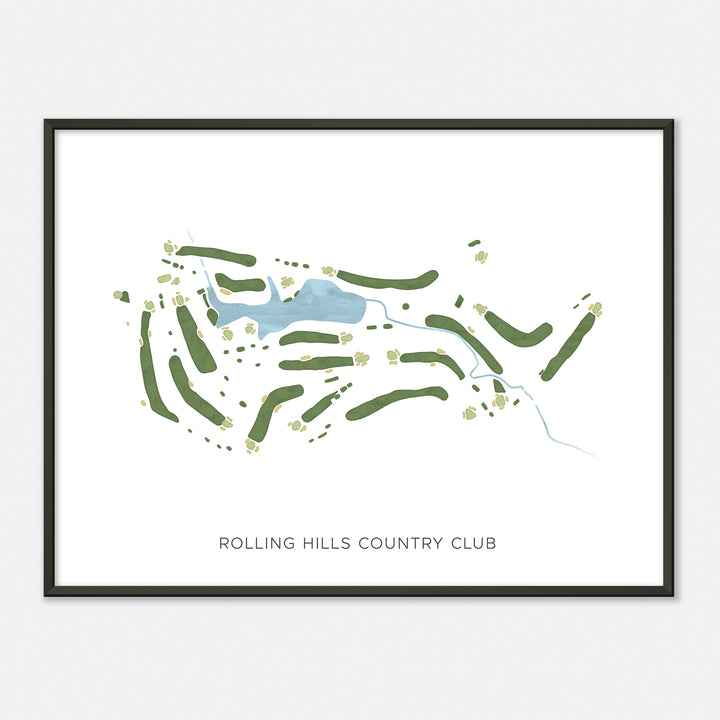 Print of Rolling Hills Country Club Modern Map