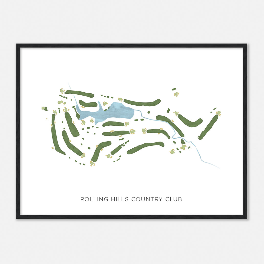 Print of Rolling Hills Country Club Modern Map