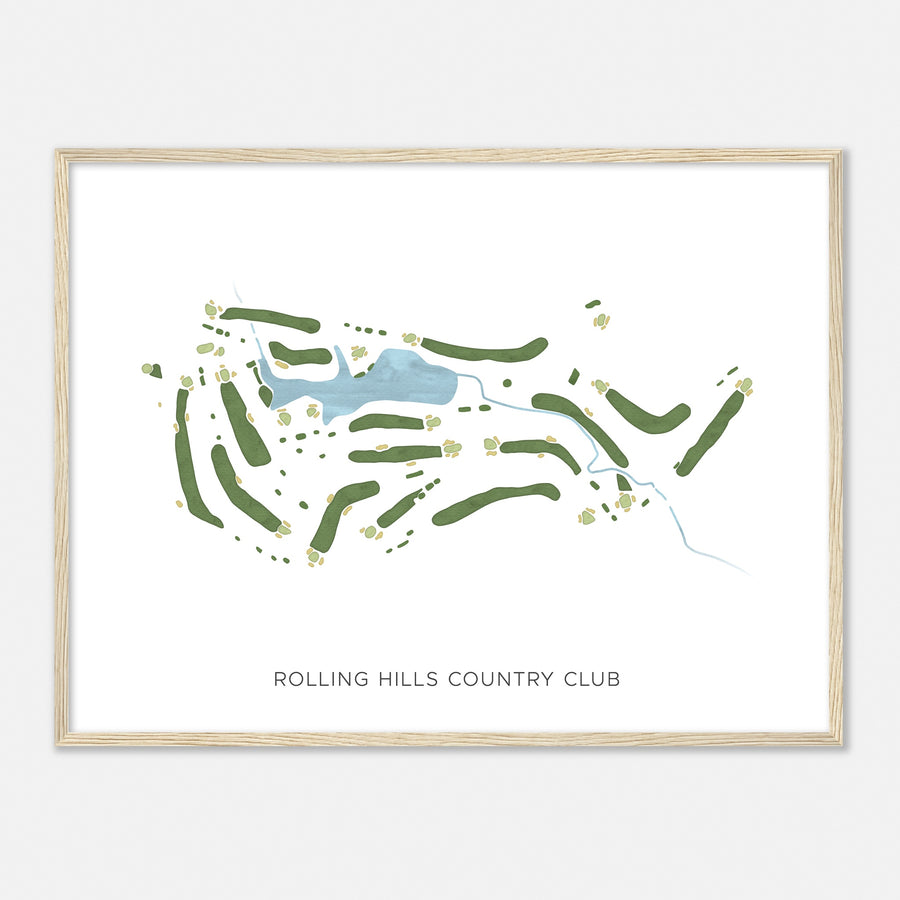 Print of Rolling Hills Country Club Modern Map