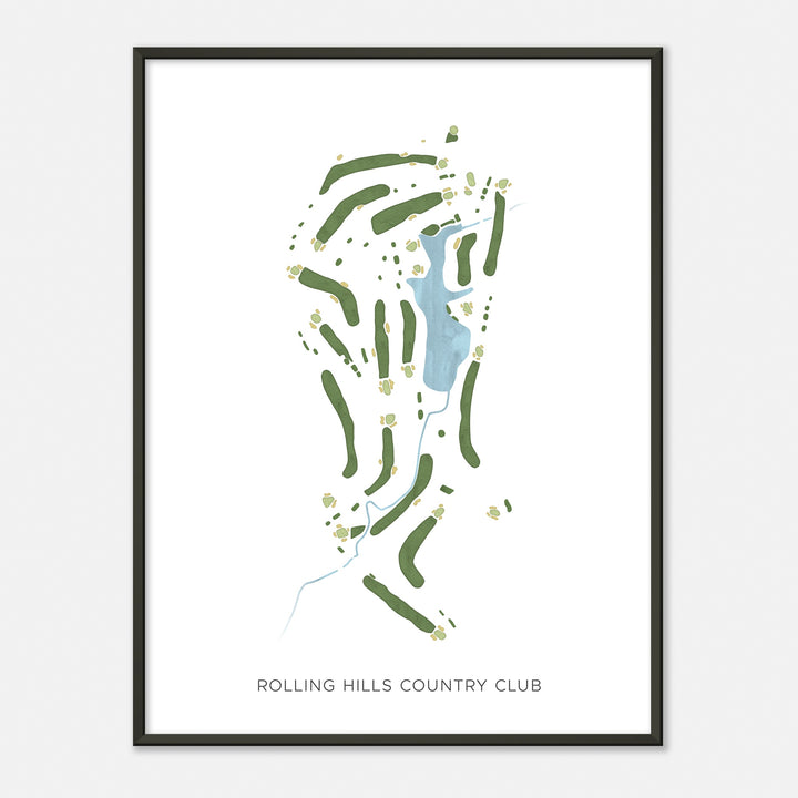 Print of Rolling Hills Country Club Modern Map