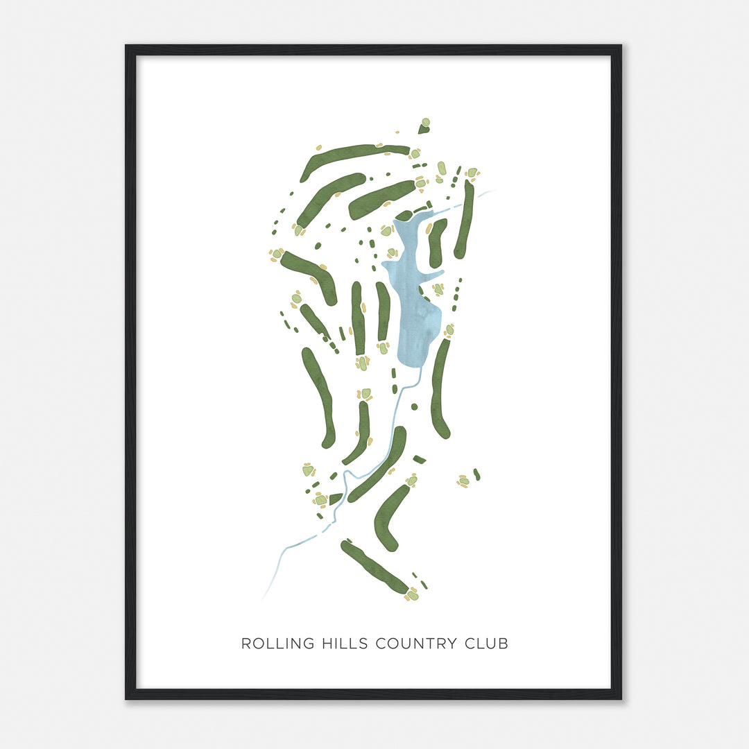 Print of Rolling Hills Country Club Modern Map