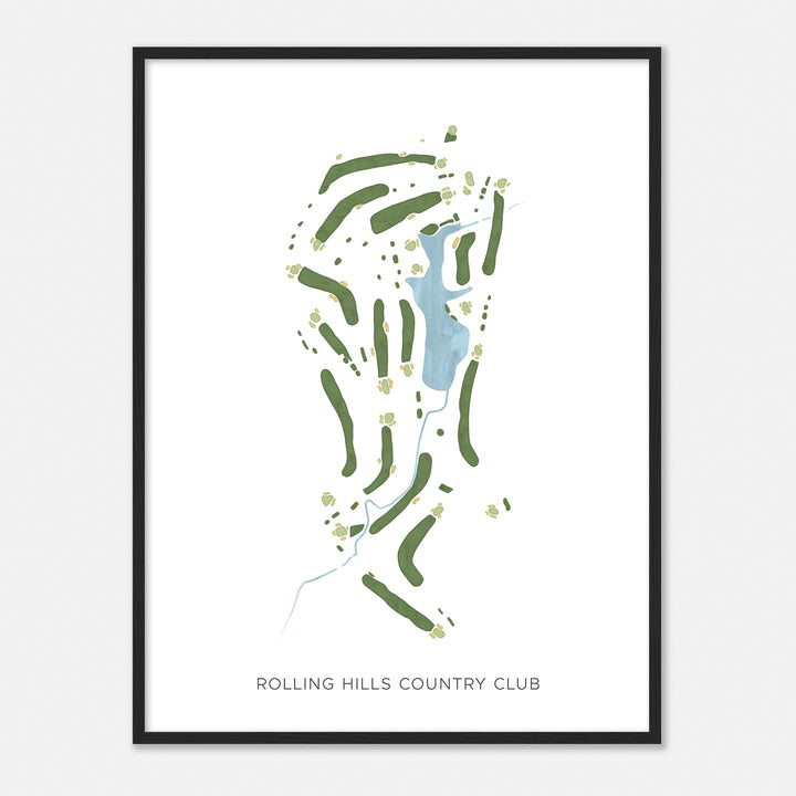 Print of Rolling Hills Country Club Modern Map