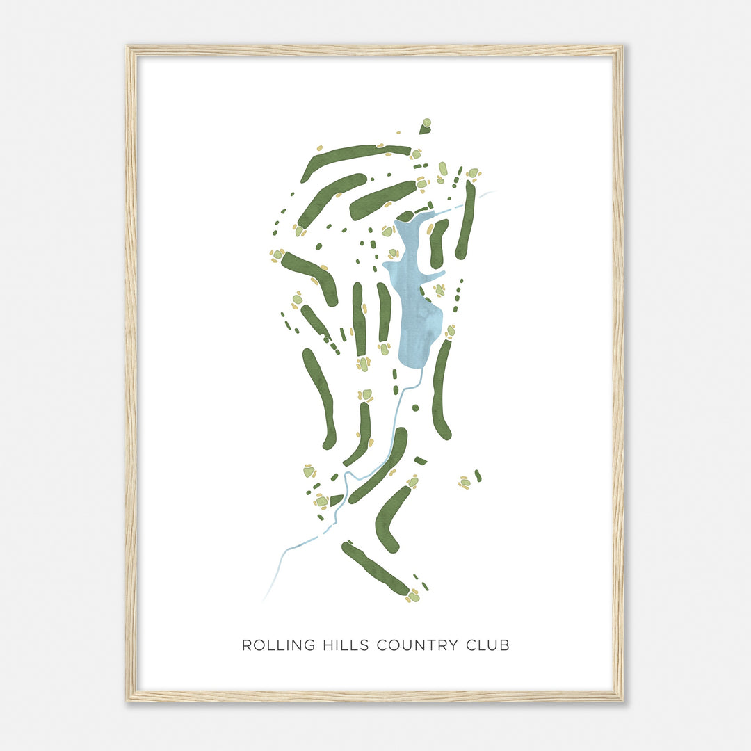 Print of Rolling Hills Country Club Modern Map