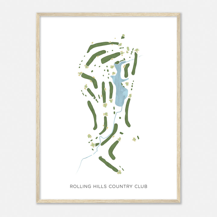 Print of Rolling Hills Country Club Modern Map