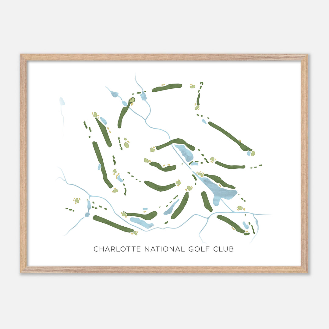 Print of Charlotte National Golf Club Modern Map