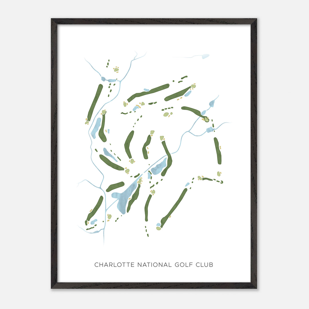 Print of Charlotte National Golf Club Modern Map