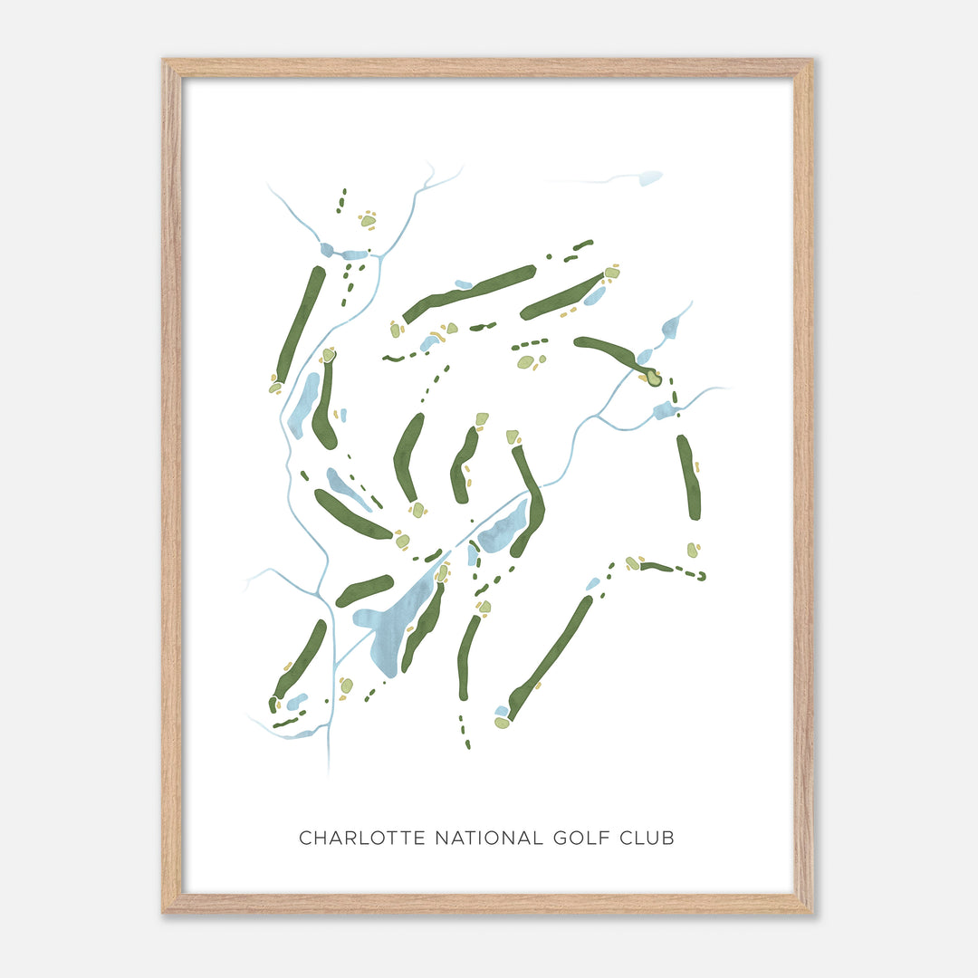 Print of Charlotte National Golf Club Modern Map