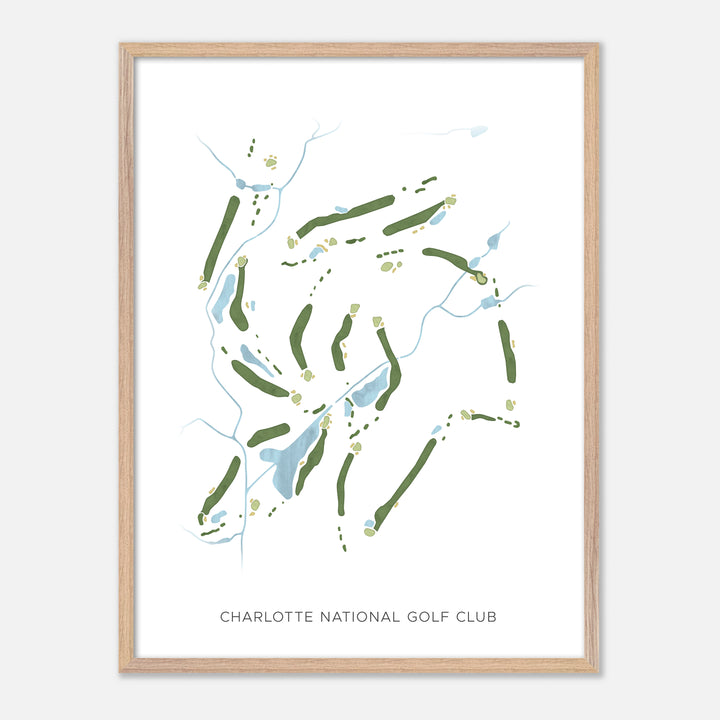 Print of Charlotte National Golf Club Modern Map