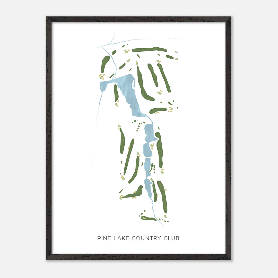 Print of Pine Lake Country Club Modern Map