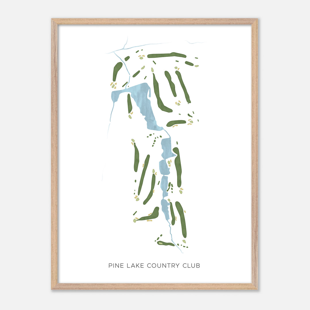 Print of Pine Lake Country Club Modern Map