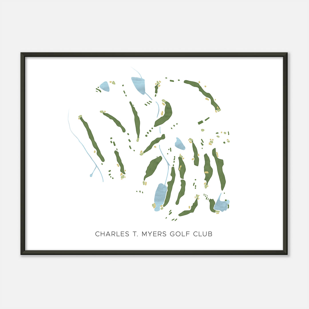 Print of Charles T. Myers Golf Club Modern Map