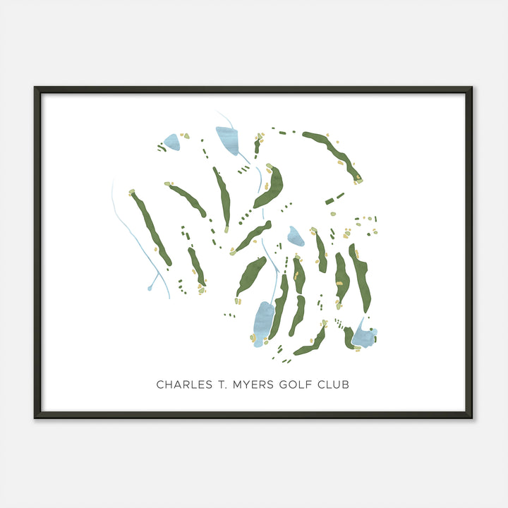 Print of Charles T. Myers Golf Club Modern Map