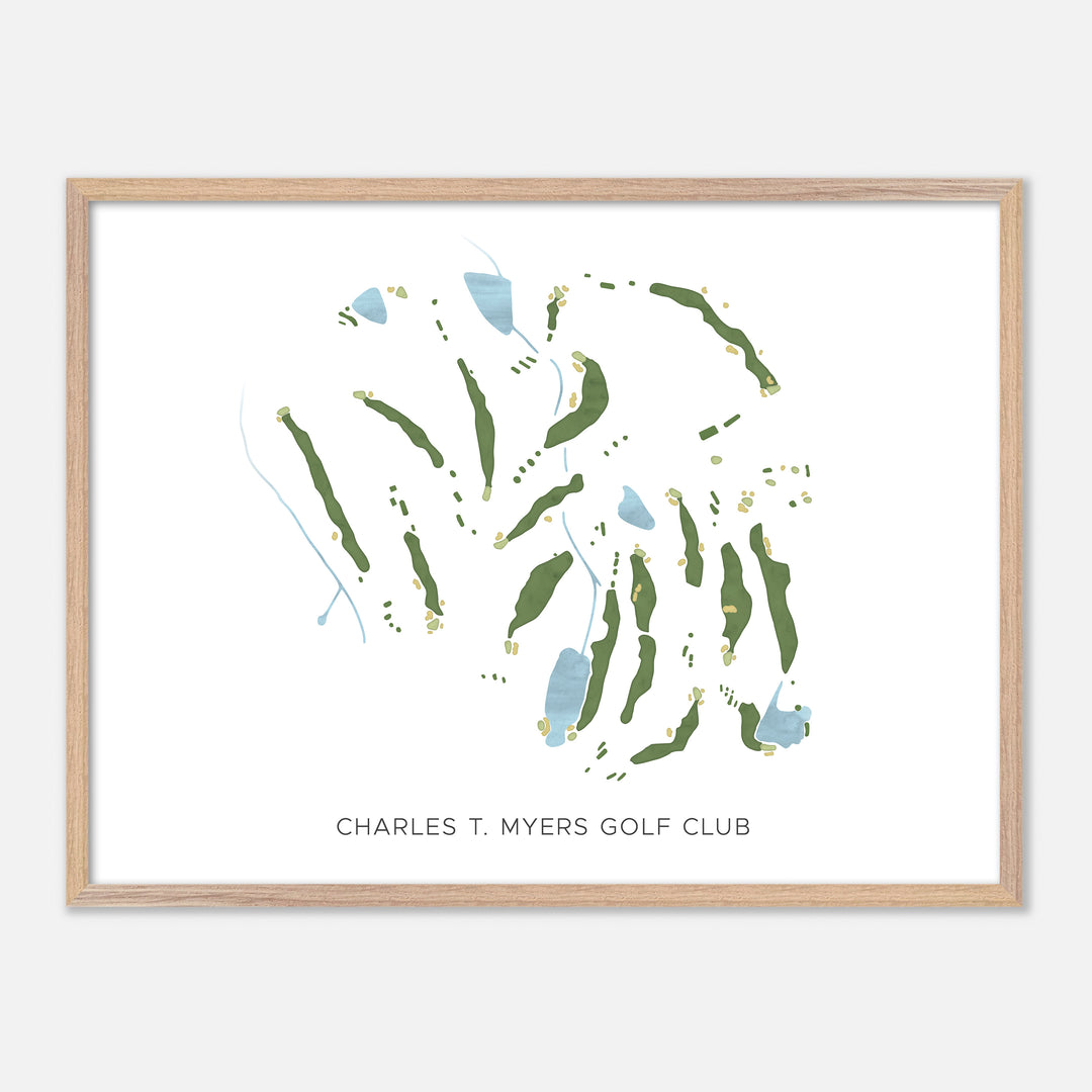 Print of Charles T. Myers Golf Club Modern Map