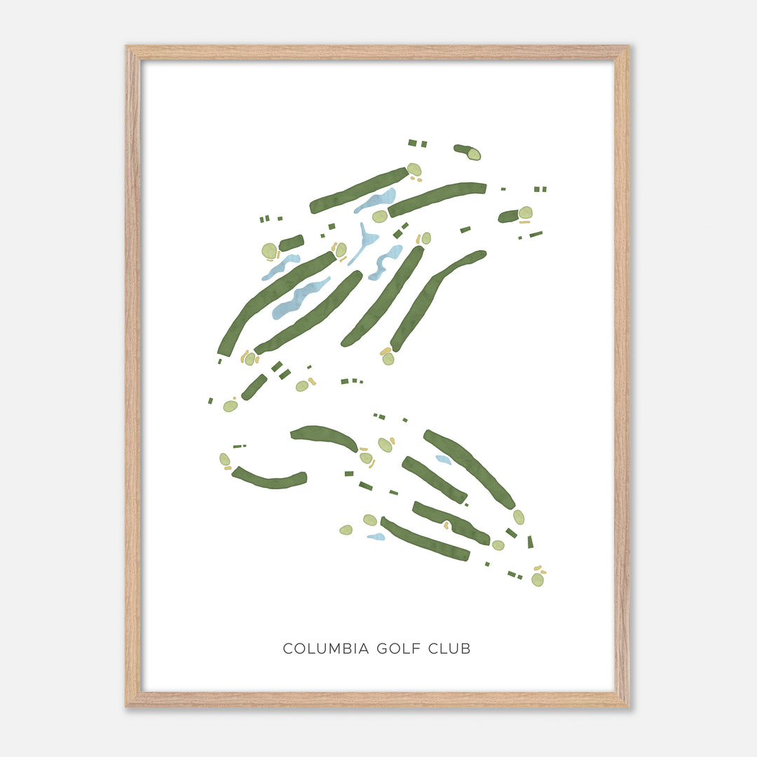 Print of Columbia Golf Club Modern Map