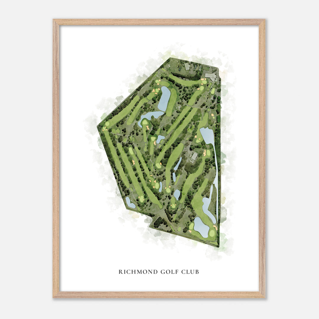Print of Richmond Golf Club Classic Map