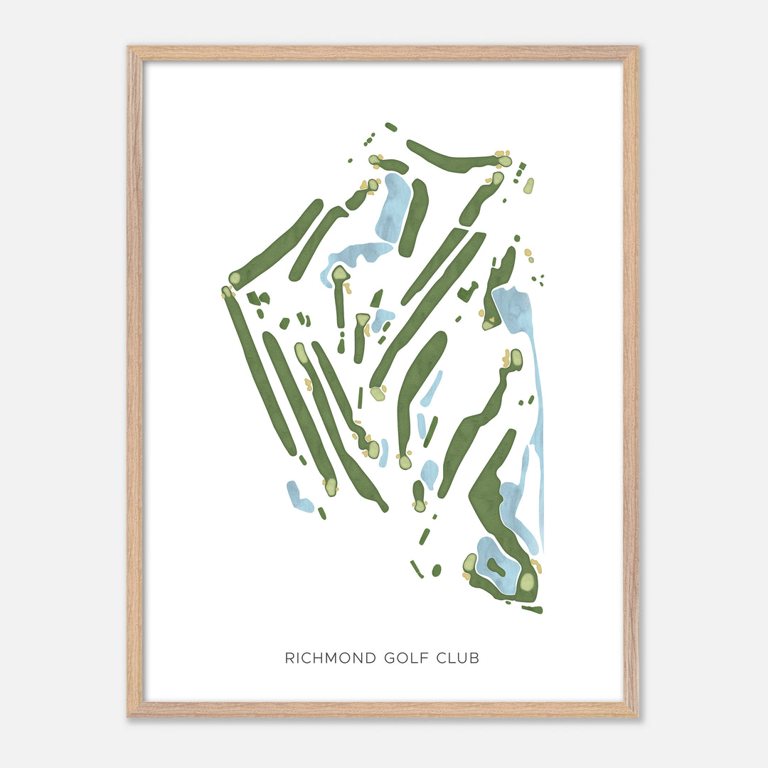 Print of Richmond Golf Club Modern Map