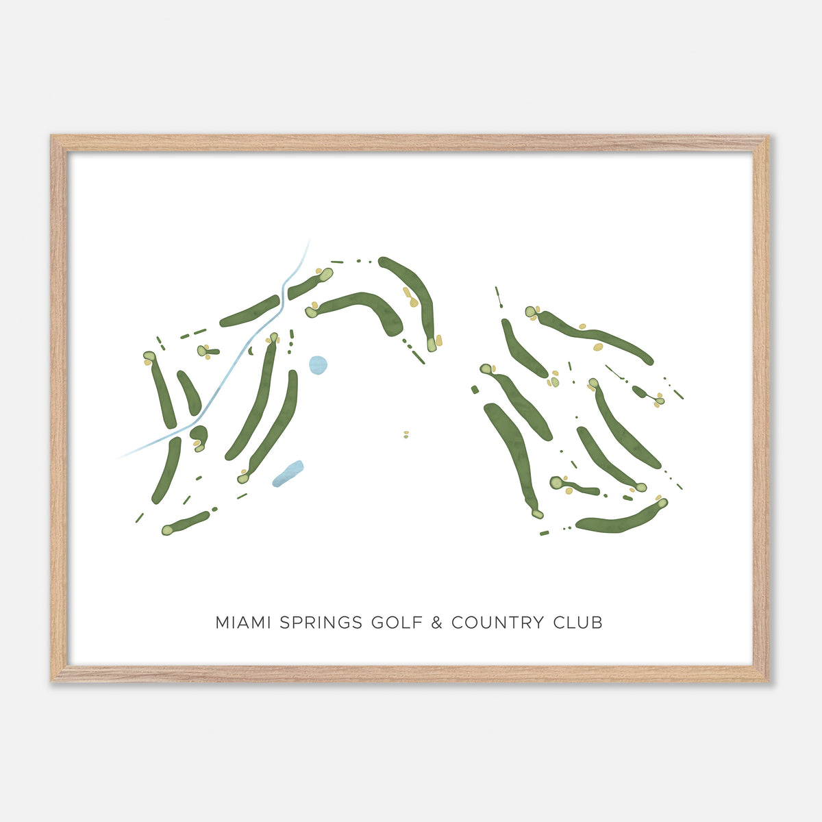 Print of Miami Springs Golf & Country Club Modern Map