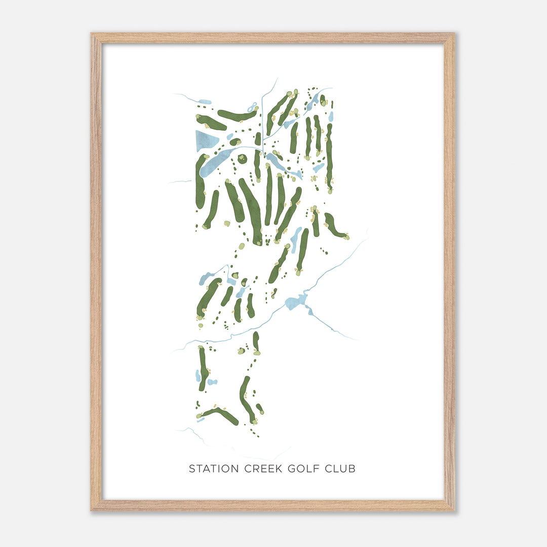 Print of Station Creek Golf Club Modern Map