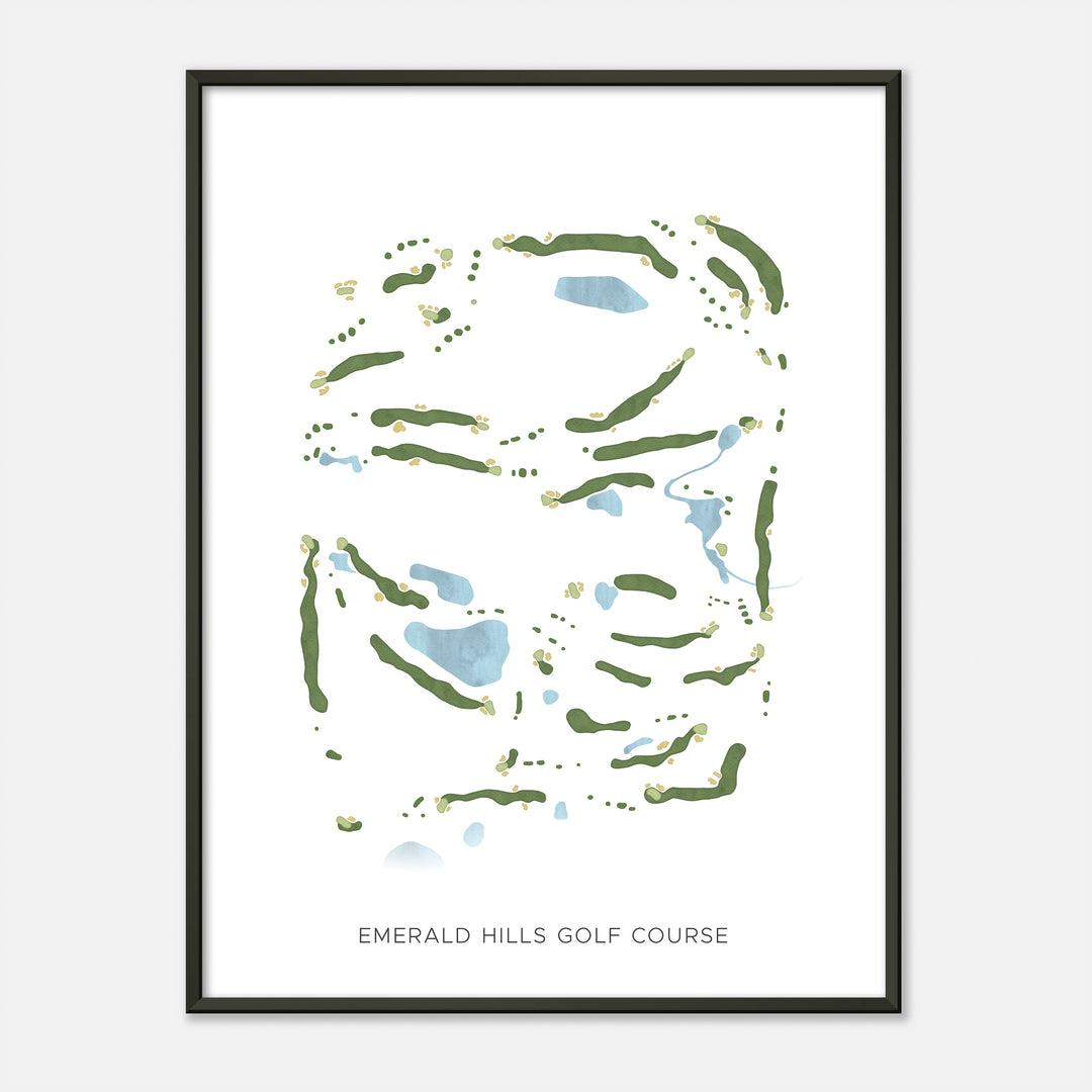 Print of Emerald Hills Golf Course Modern Map