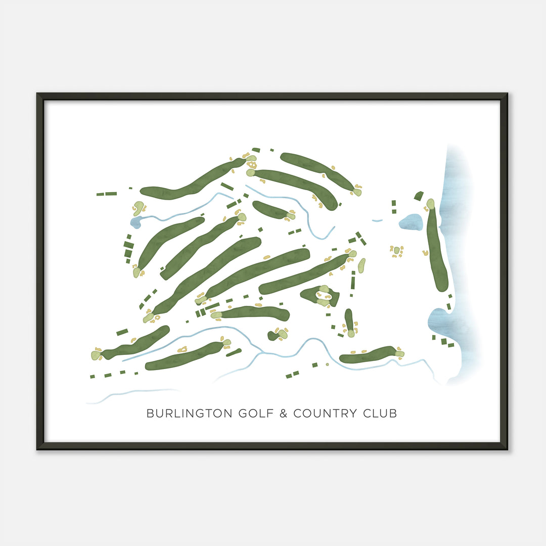 Print of Burlington Golf & Country Club Modern Map