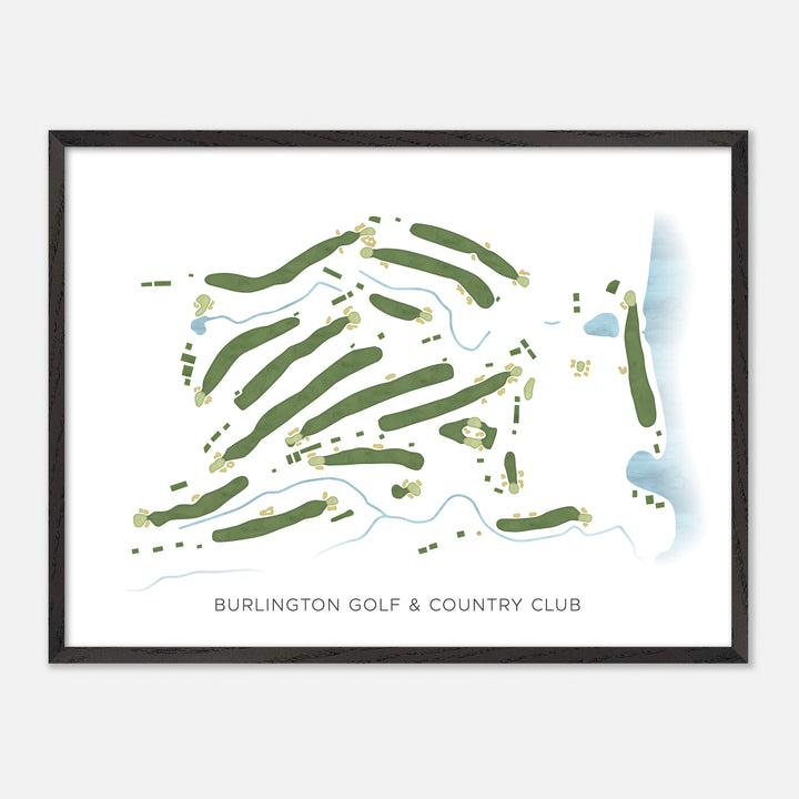 Print of Burlington Golf & Country Club Modern Map