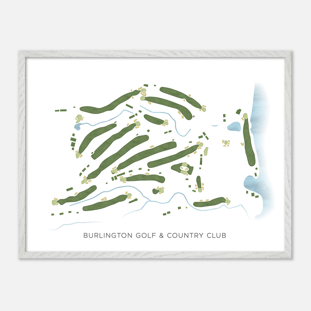 Print of Burlington Golf & Country Club Modern Map