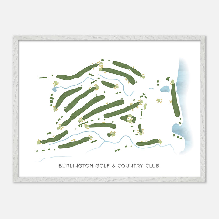 Print of Burlington Golf & Country Club Modern Map