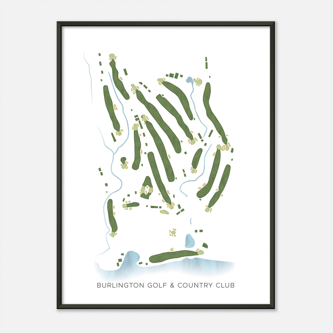 Print of Burlington Golf & Country Club Modern Map