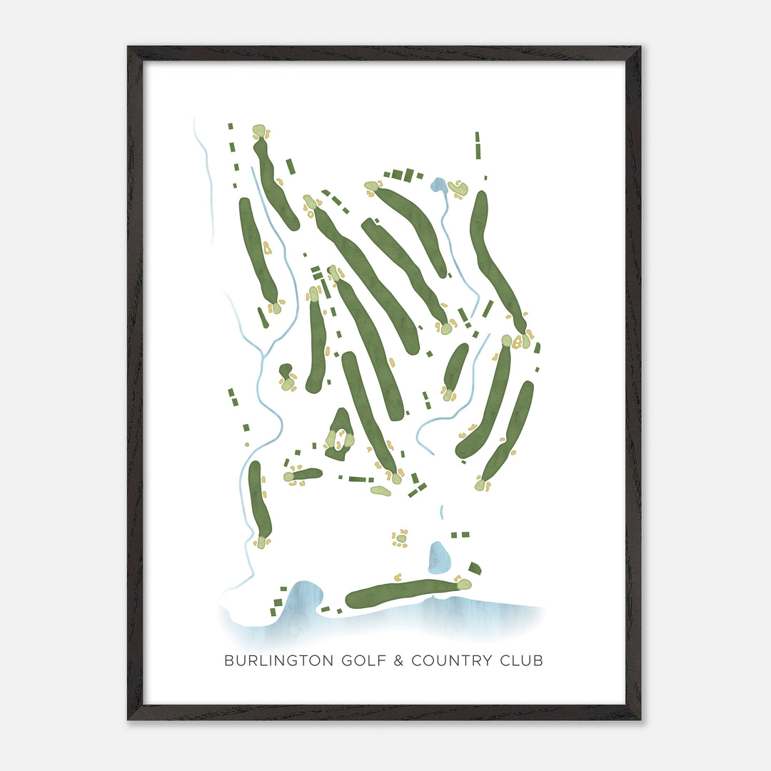 Print of Burlington Golf & Country Club Modern Map