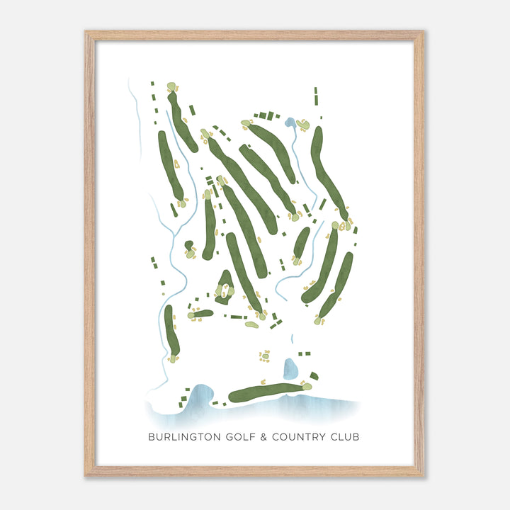Print of Burlington Golf & Country Club Modern Map