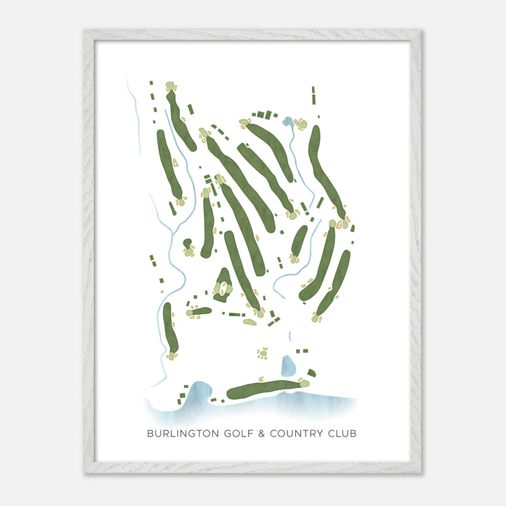 Print of Burlington Golf & Country Club Modern Map