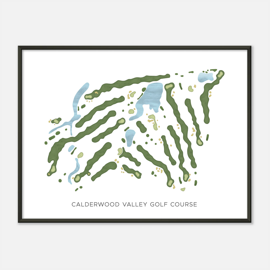 Print of Calderwood Valley Golf Course Modern Map