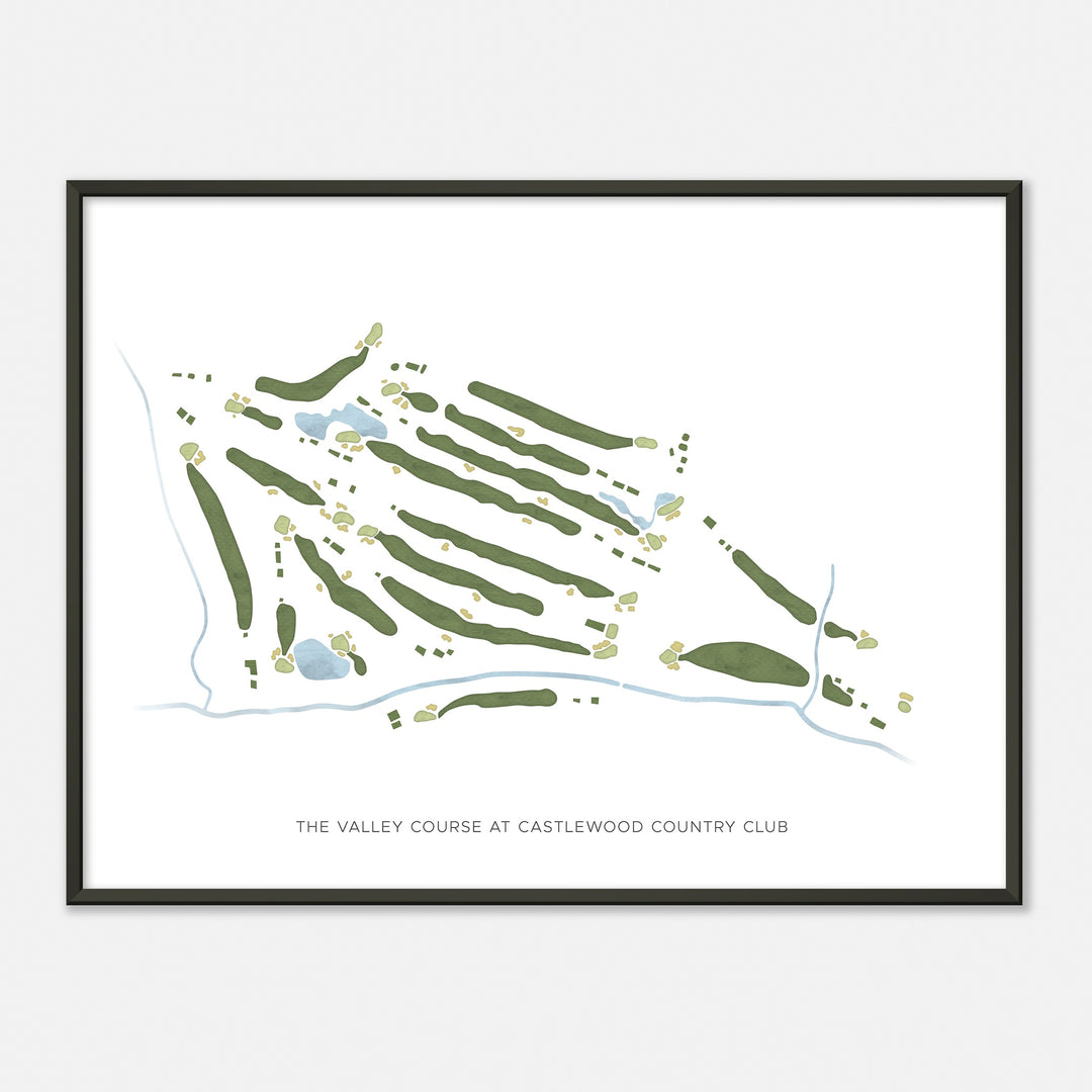 Print of The Valley Course At Castlewood Country Club Modern Map