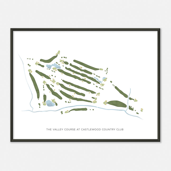 Print of The Valley Course At Castlewood Country Club Modern Map
