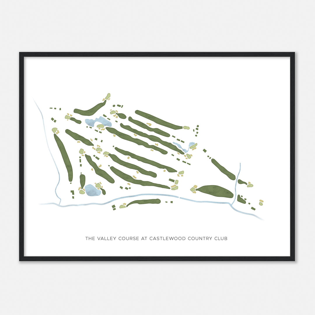 Print of The Valley Course At Castlewood Country Club Modern Map